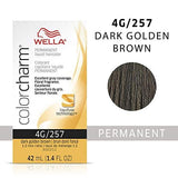 Wella Color Charm Permanent Liquid Creme Hair Color 4G/257 Dark Golden Brown