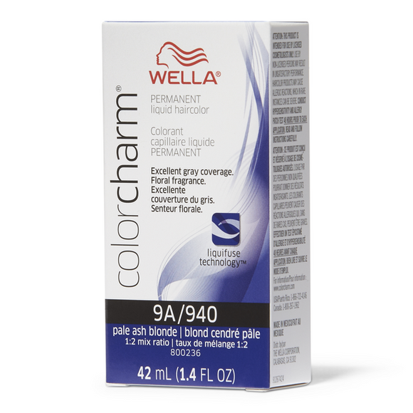 Wella Color Charm Permanent Liquid Creme Hair Color 9A/940 Pale Aah Blonde 42 ML - MZR Trading