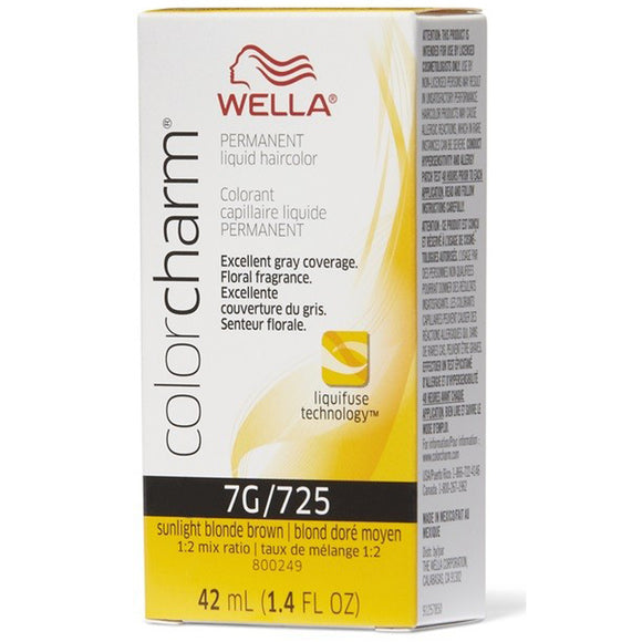 Wella Color Charm Permanent Liquid Creme Hair Color 7G/725 Sunlight Blonde Brown