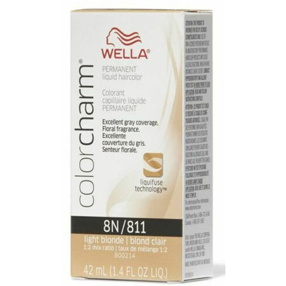 Wella Color Charm Permanent Liquid Creme Hair Color 8N/811 Light Blonde Clair