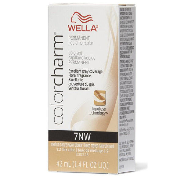 Wella Color Charm Permanent Liquid Creme Hair Color 7NW Medium Natural Warm